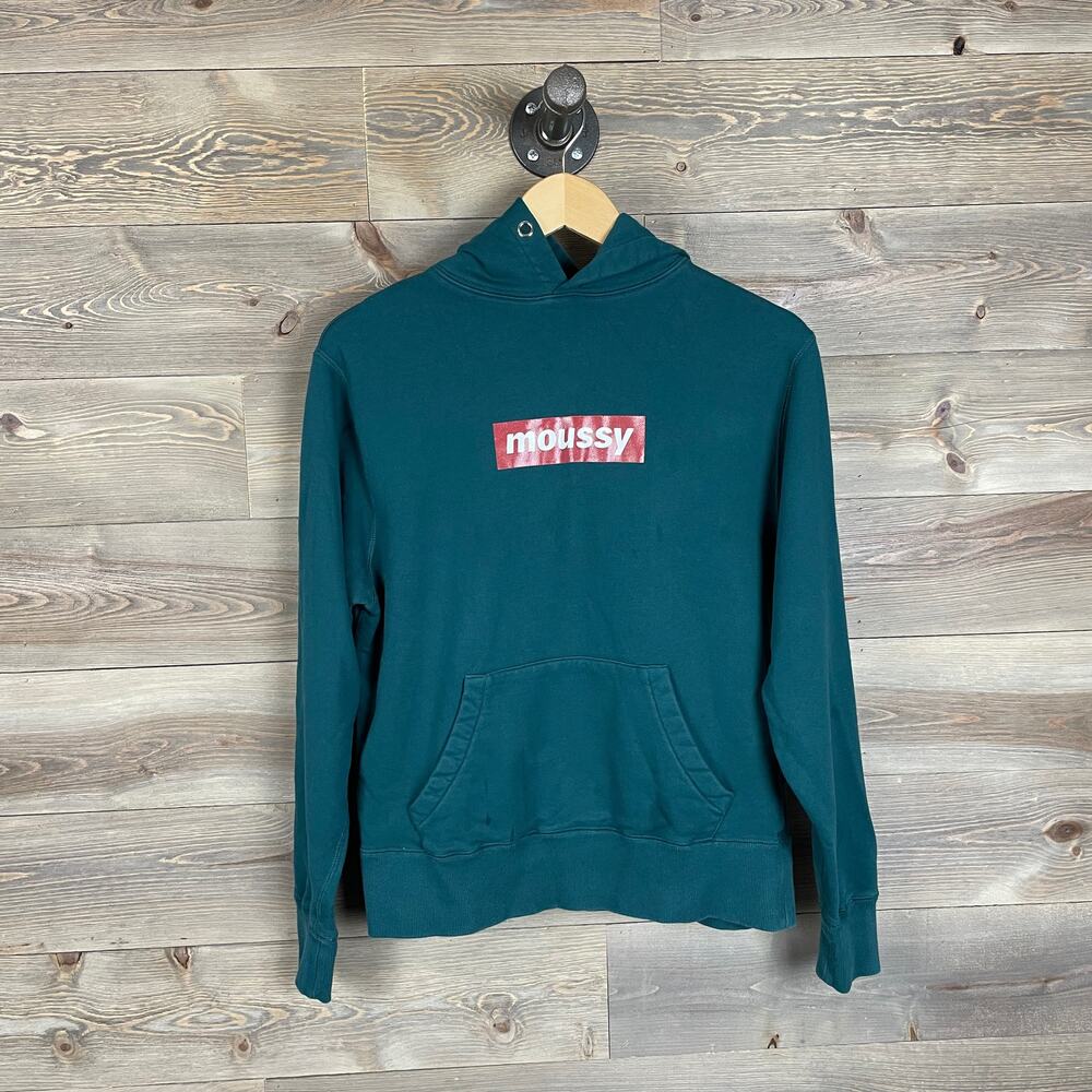 Moussy Logo Green Hoodie Sweatshirt